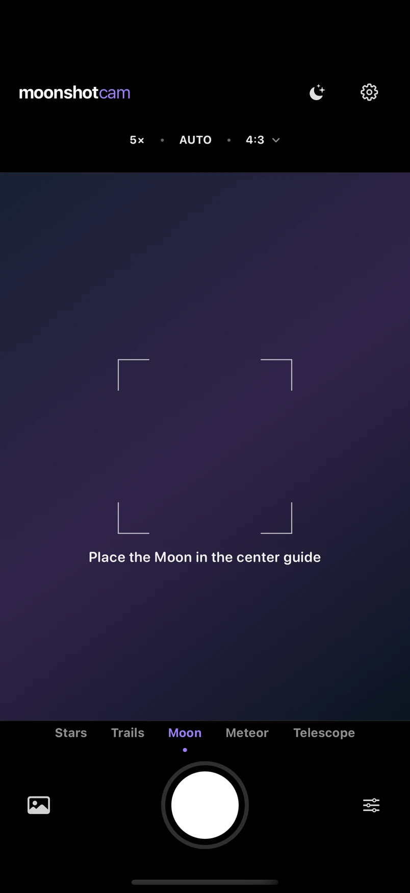 Moonshot Cam Moon framing interface preview